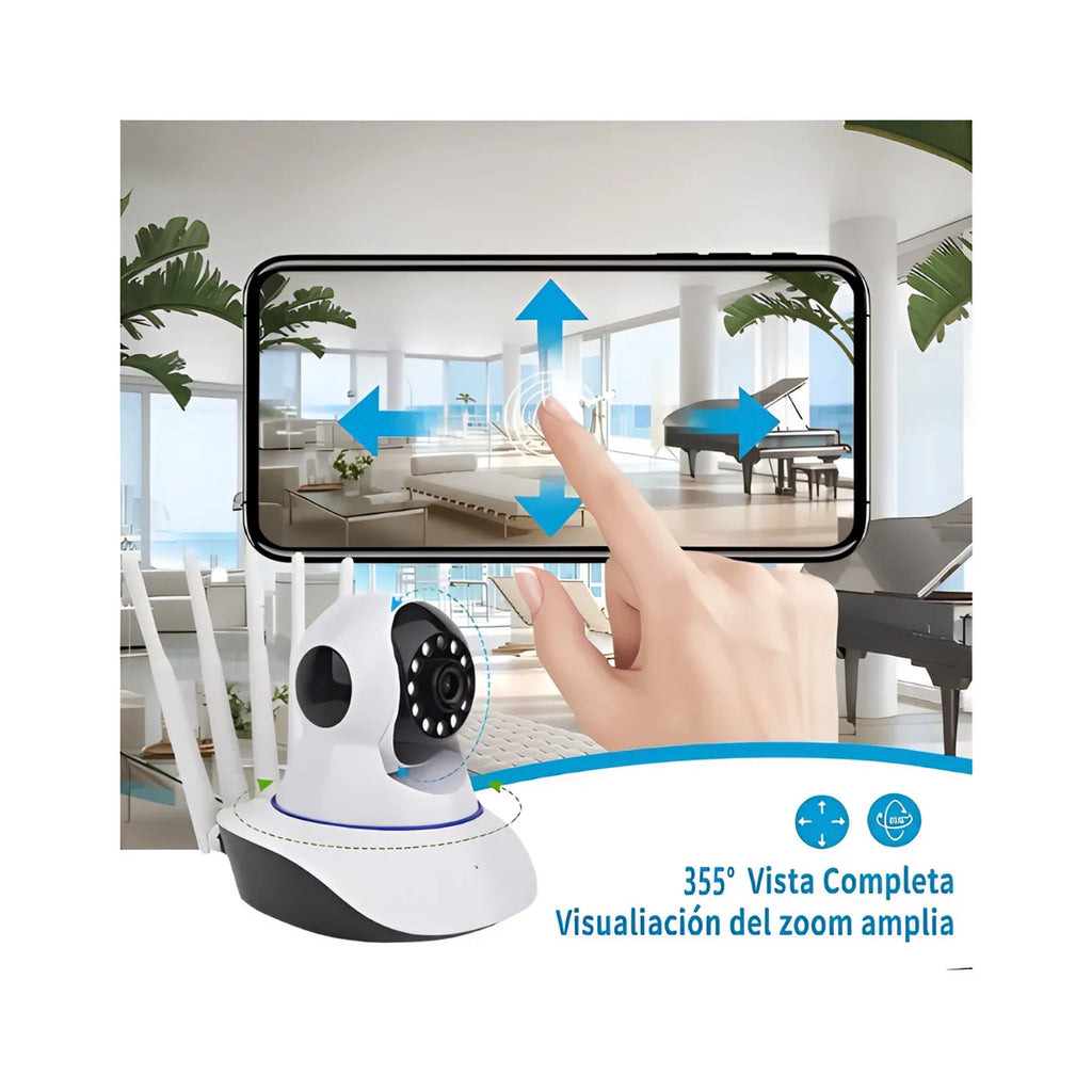 W - Cámara De Seguridad IP Wifi 360°