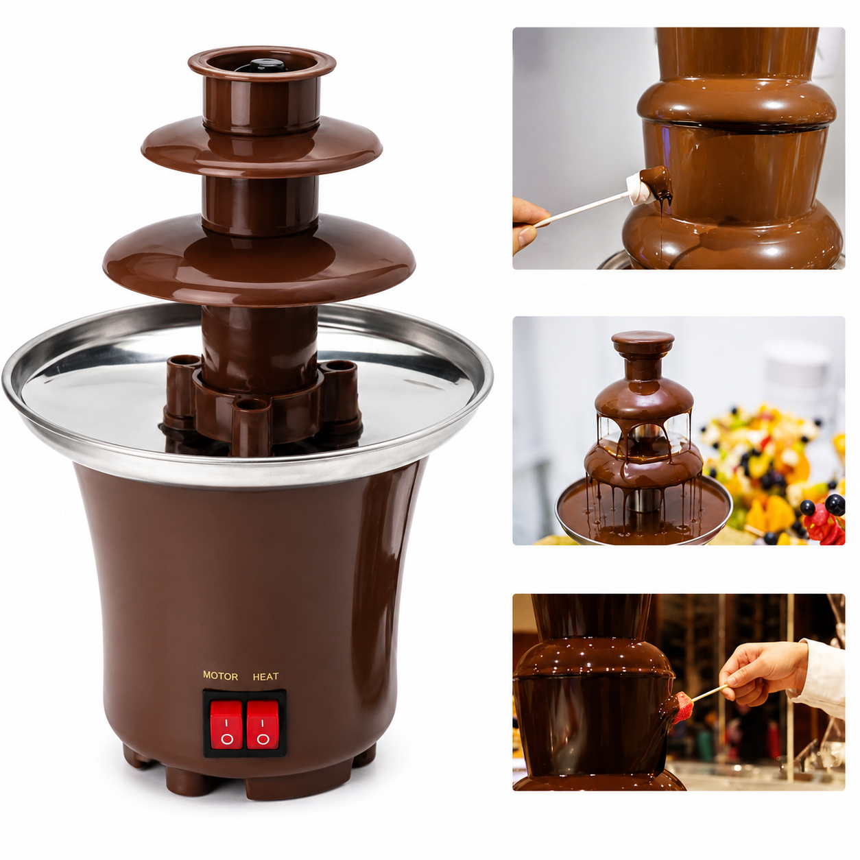 Máquina de Fondue chocolate Eléctrica 3 Capas
