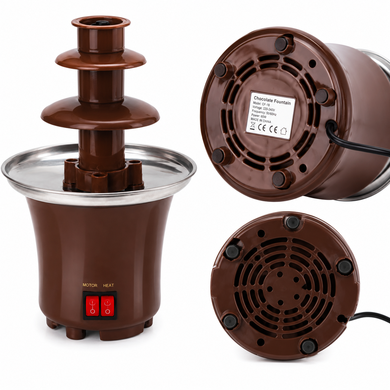Máquina de Fondue chocolate Eléctrica 3 Capas