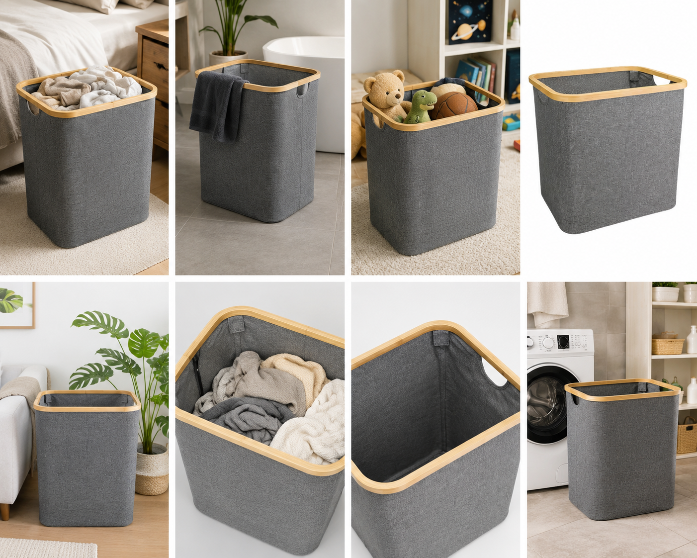 Cesto Plegable Rectangular Bambú