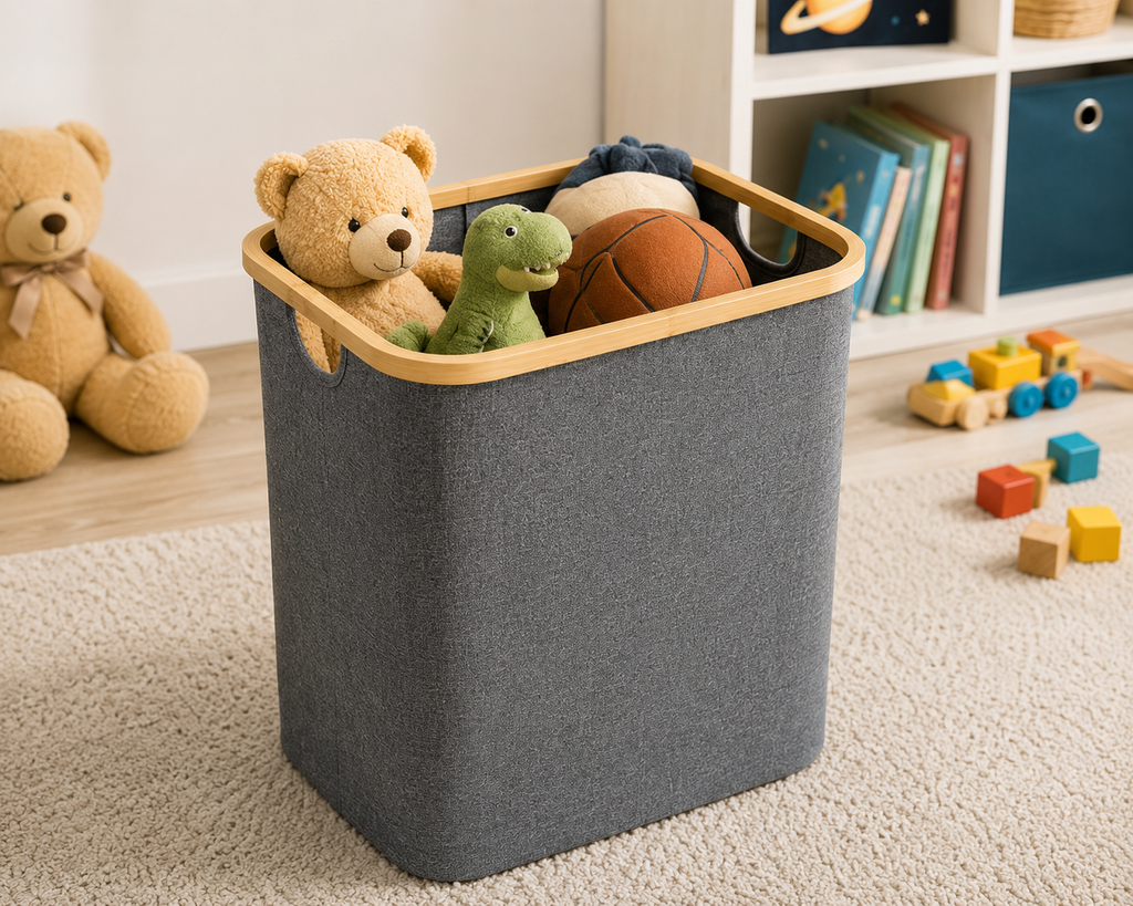 Cesto Plegable Rectangular Bambú