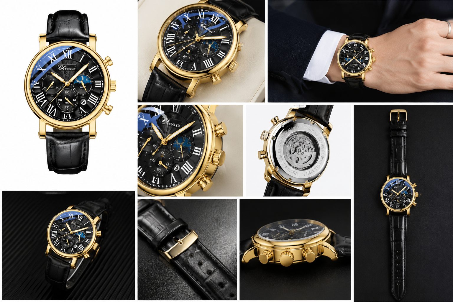 DISEÑO CLÁSICO YRELOJ ELEGANTE CHENX SOFISTICADO