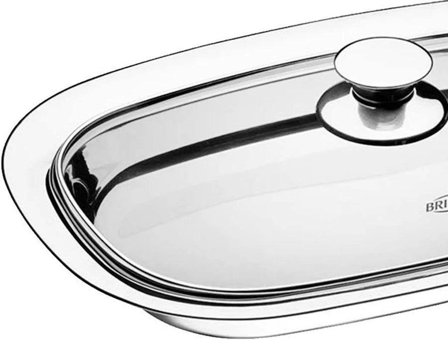 Fuente Con Tapa  Vidrio Brinox Acero 35