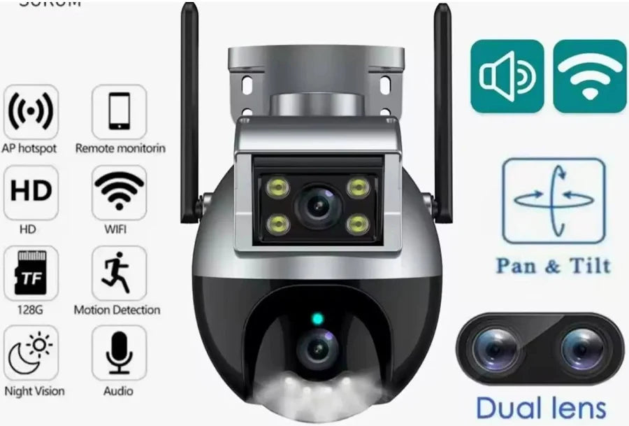 CAMARA NEGRA Wi CON WIFI PTZ Doble Lente