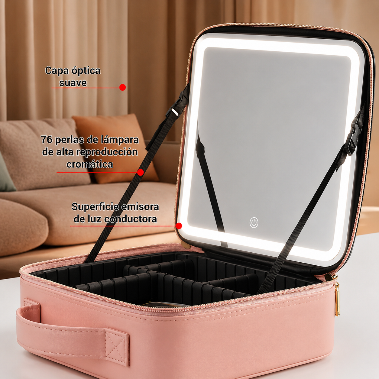 Estuche Maquillaje Portátil Con Luz LED