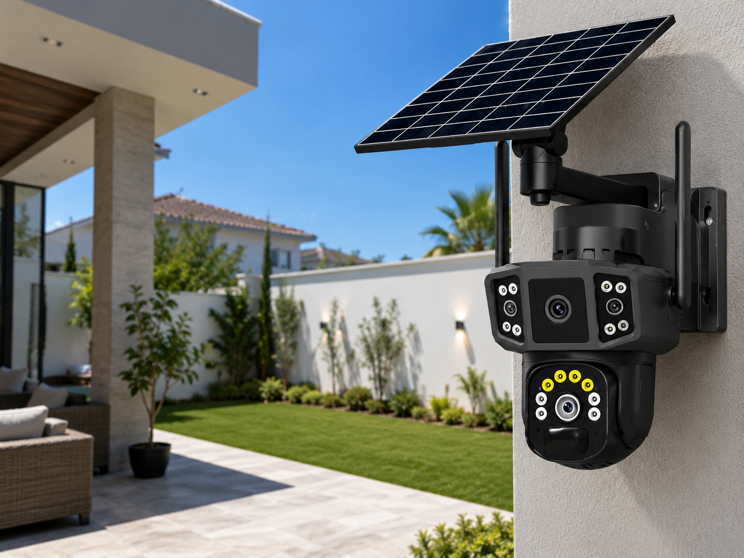 Camara Seguridad Solar PTZ 360WiFi MCASA