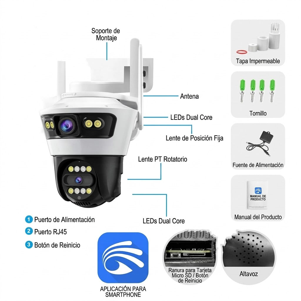 Camara De Seguridad Doble Lente Jortan 4