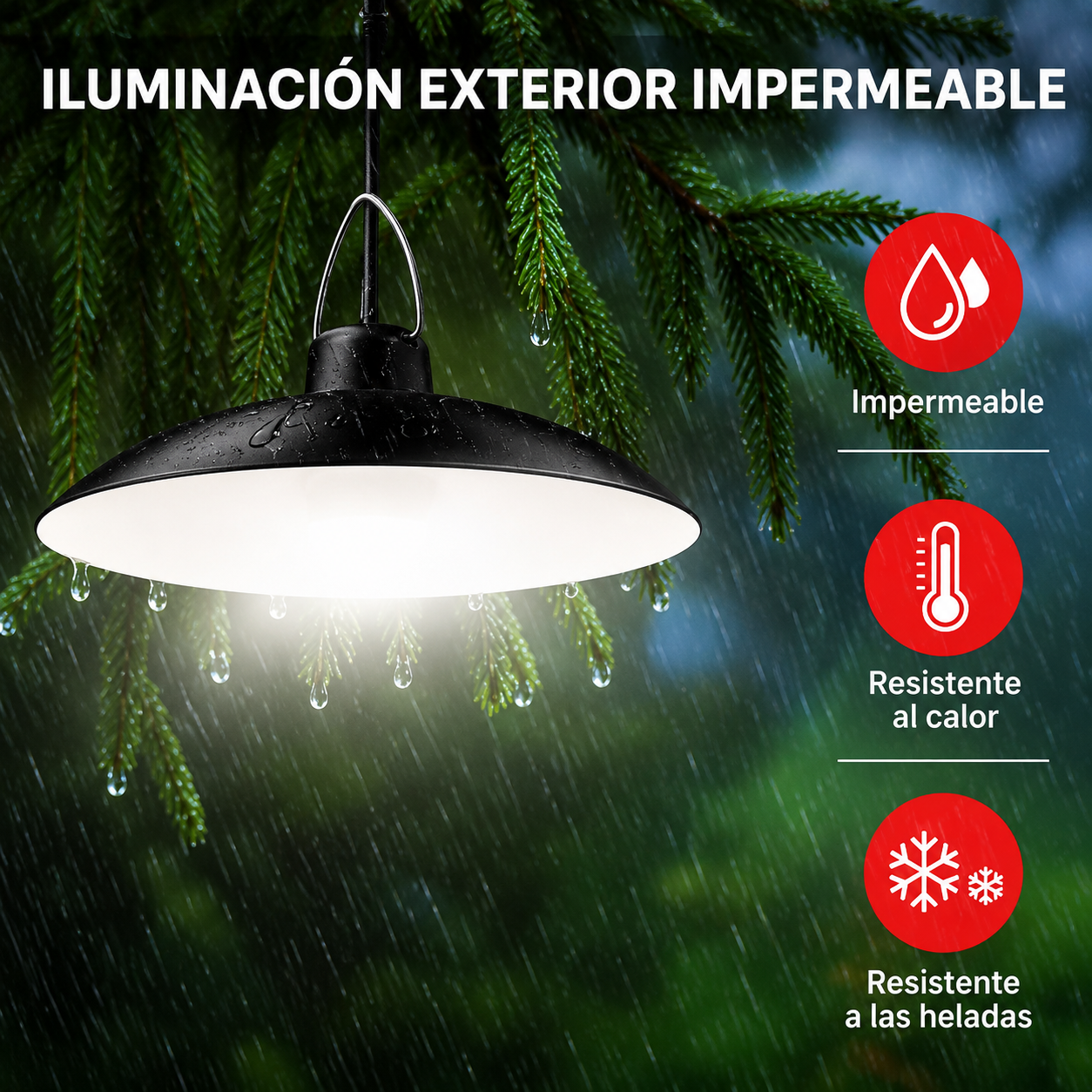 LAMPARA LED SOLAR TIPO CAMPANA