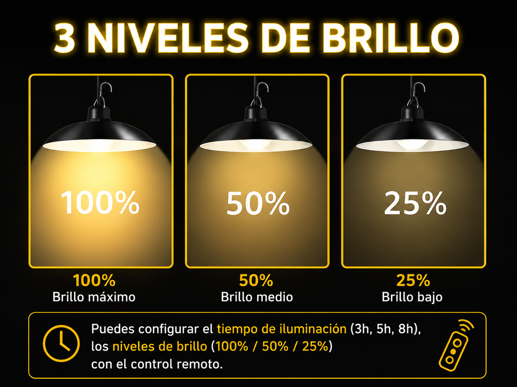 LAMPARA LED SOLAR TIPO CAMPANA