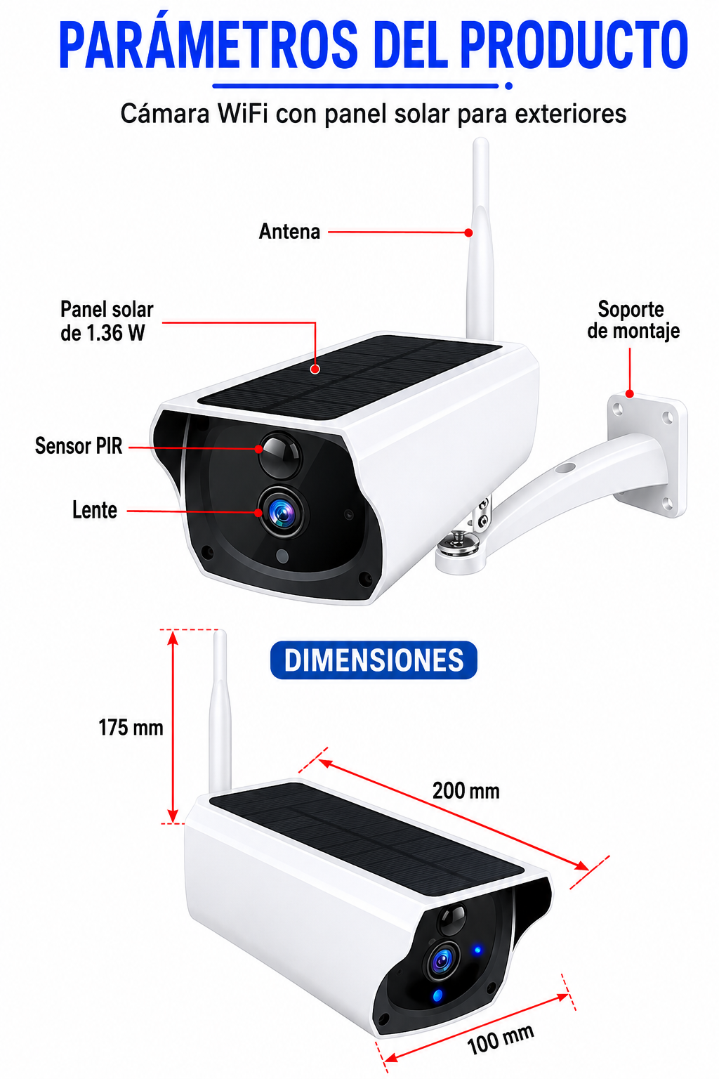 CAMARA IP SOLAR DE EXTERIOR WIFI