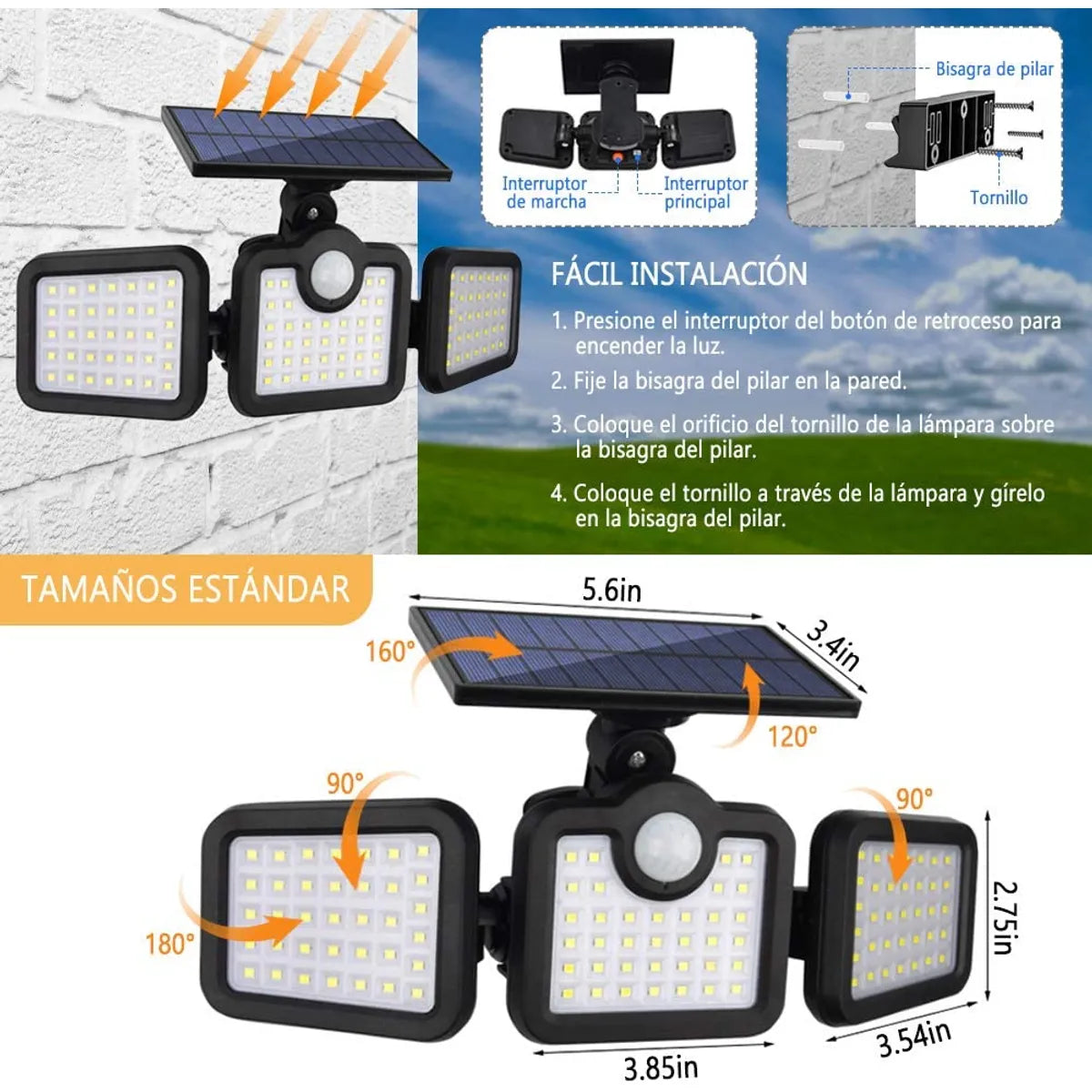 foco solar con sensor