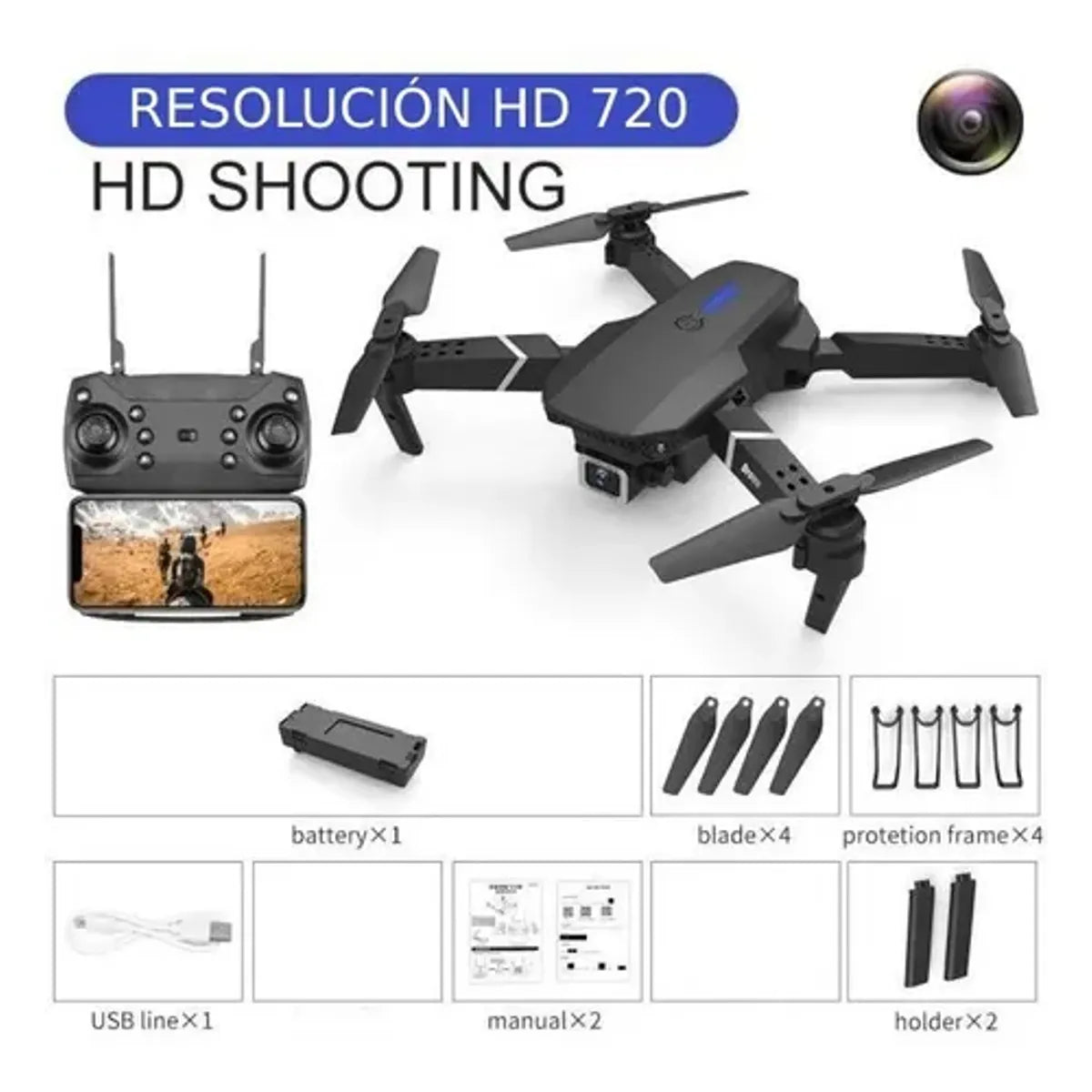 Dron Plegable Con Camara Wifi Hd Fpv
