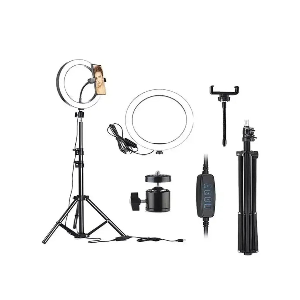 ARO DE LUZ LED 26 CM CON TRÍPODE AJUSTABLE