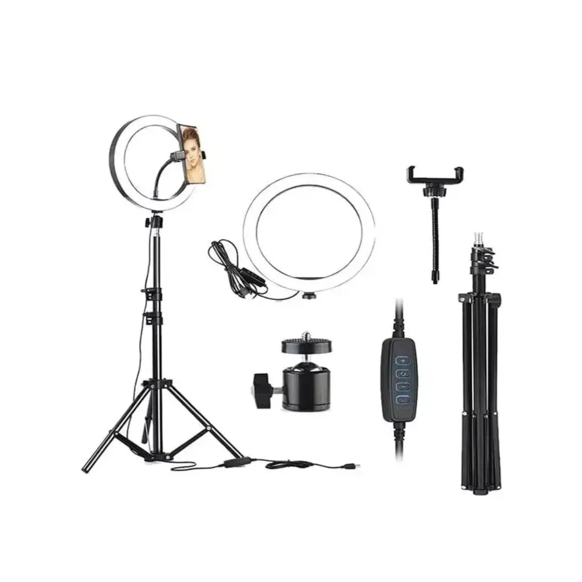 ARO DE LUZ LED 26 CM CON TRÍPODE AJUSTABLE