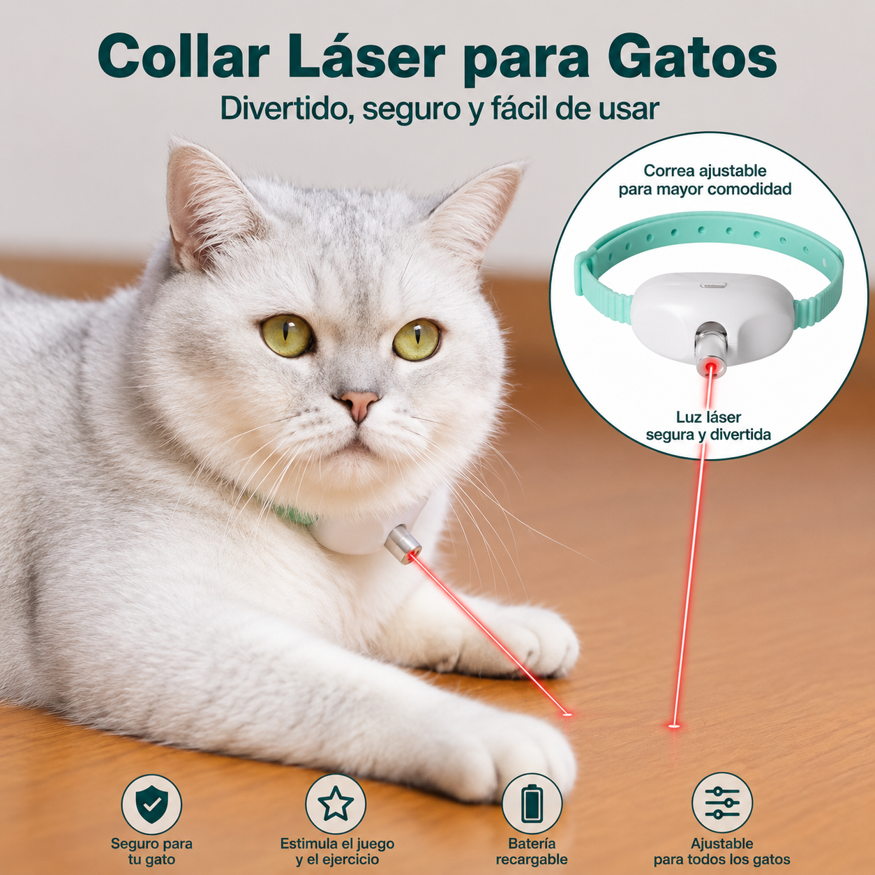Collar Láser Automático Para Gatos Jugue