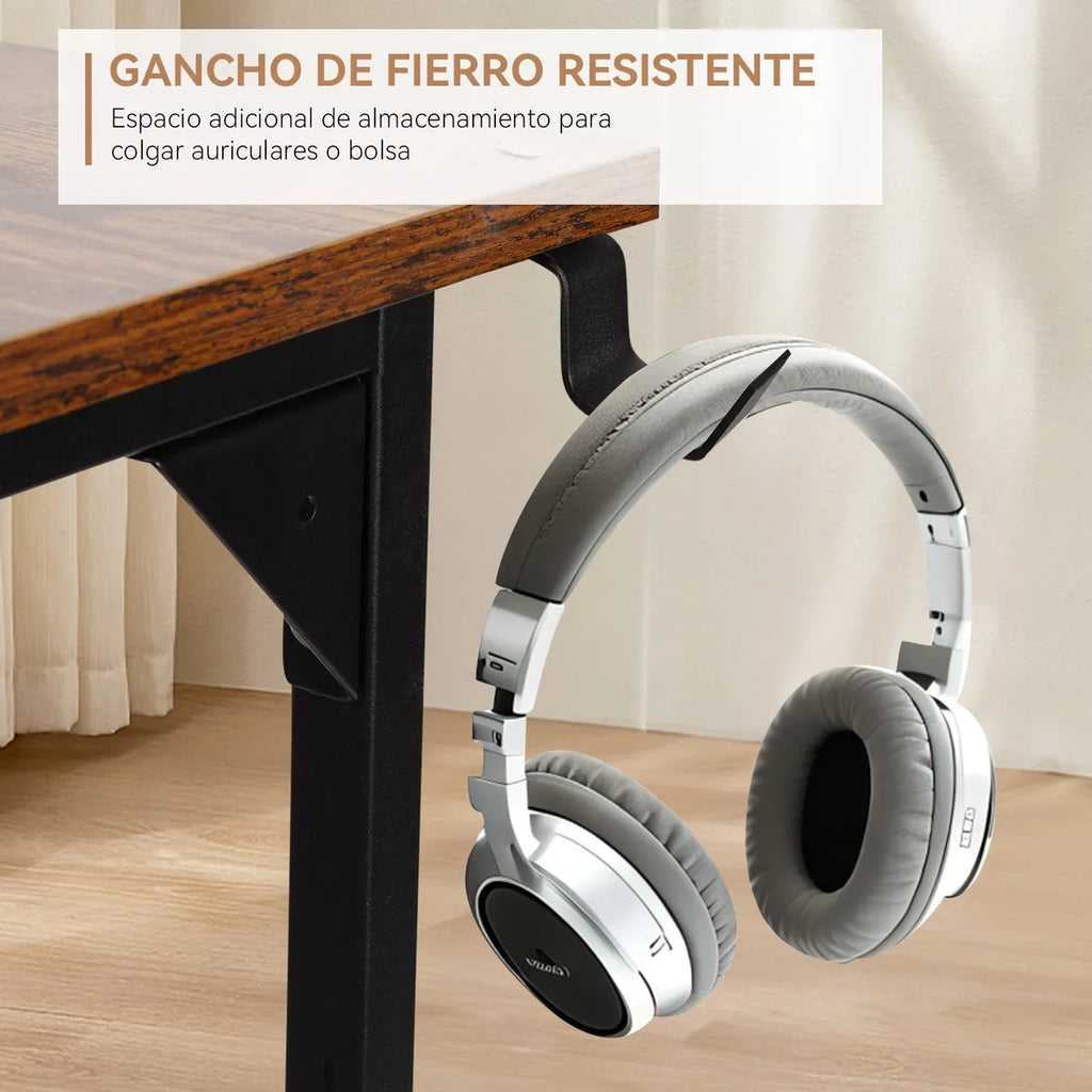 Escritorio con ganchos laterales