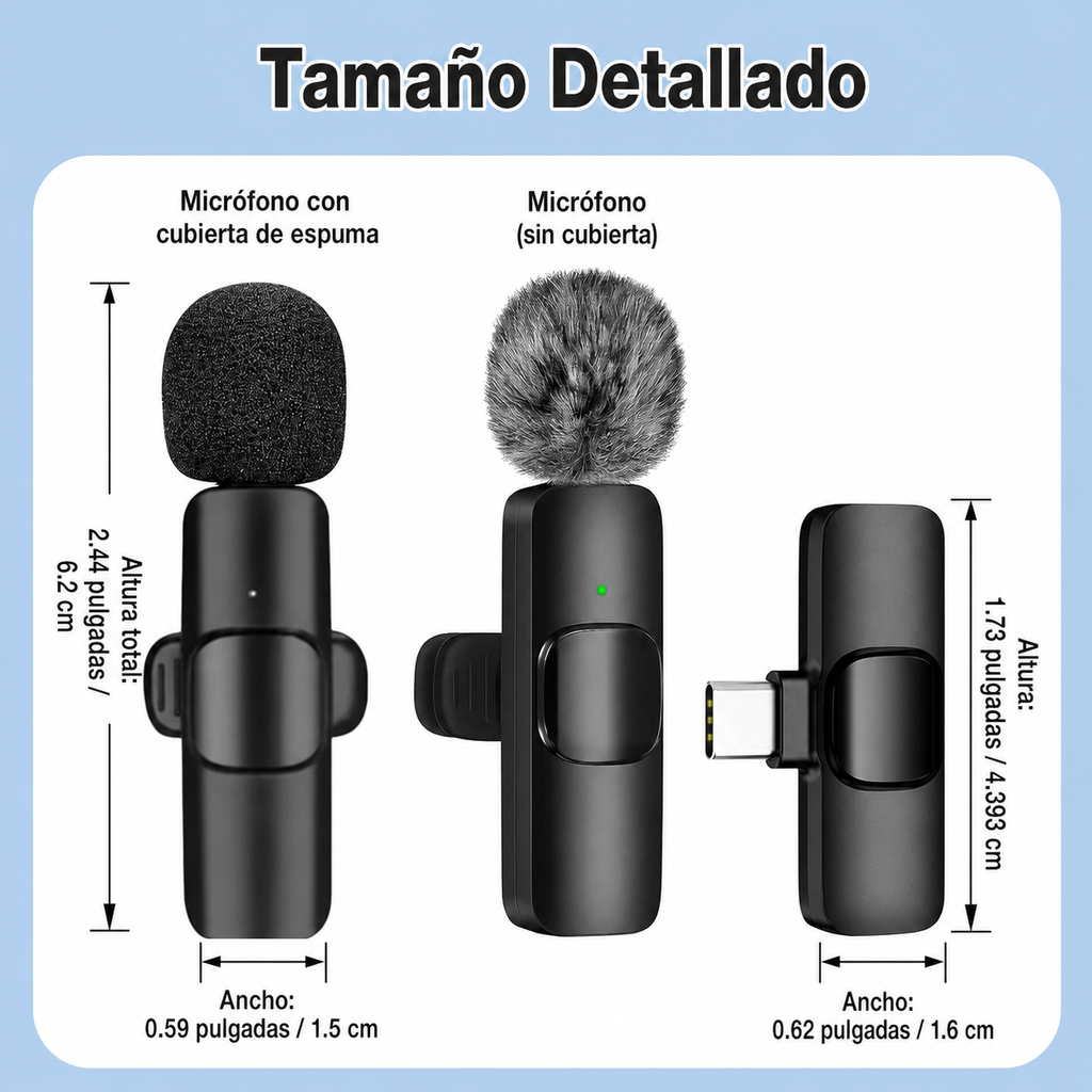 Micrófono Inalámbrico Solapa USB Tipo C