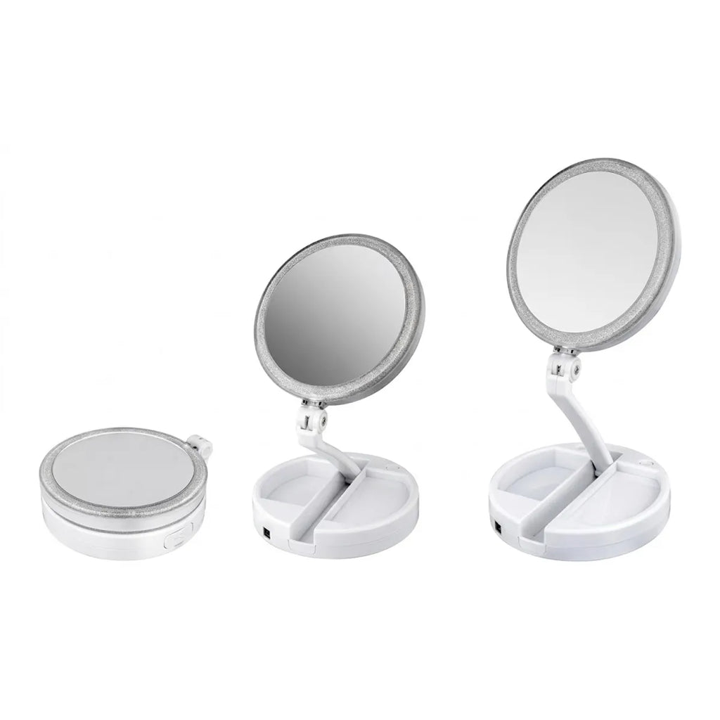 Espejo De Maquillaje Led Plegable