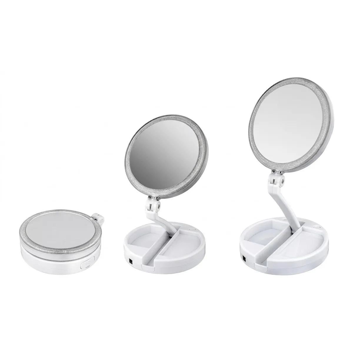 Espejo De Maquillaje Led Plegable