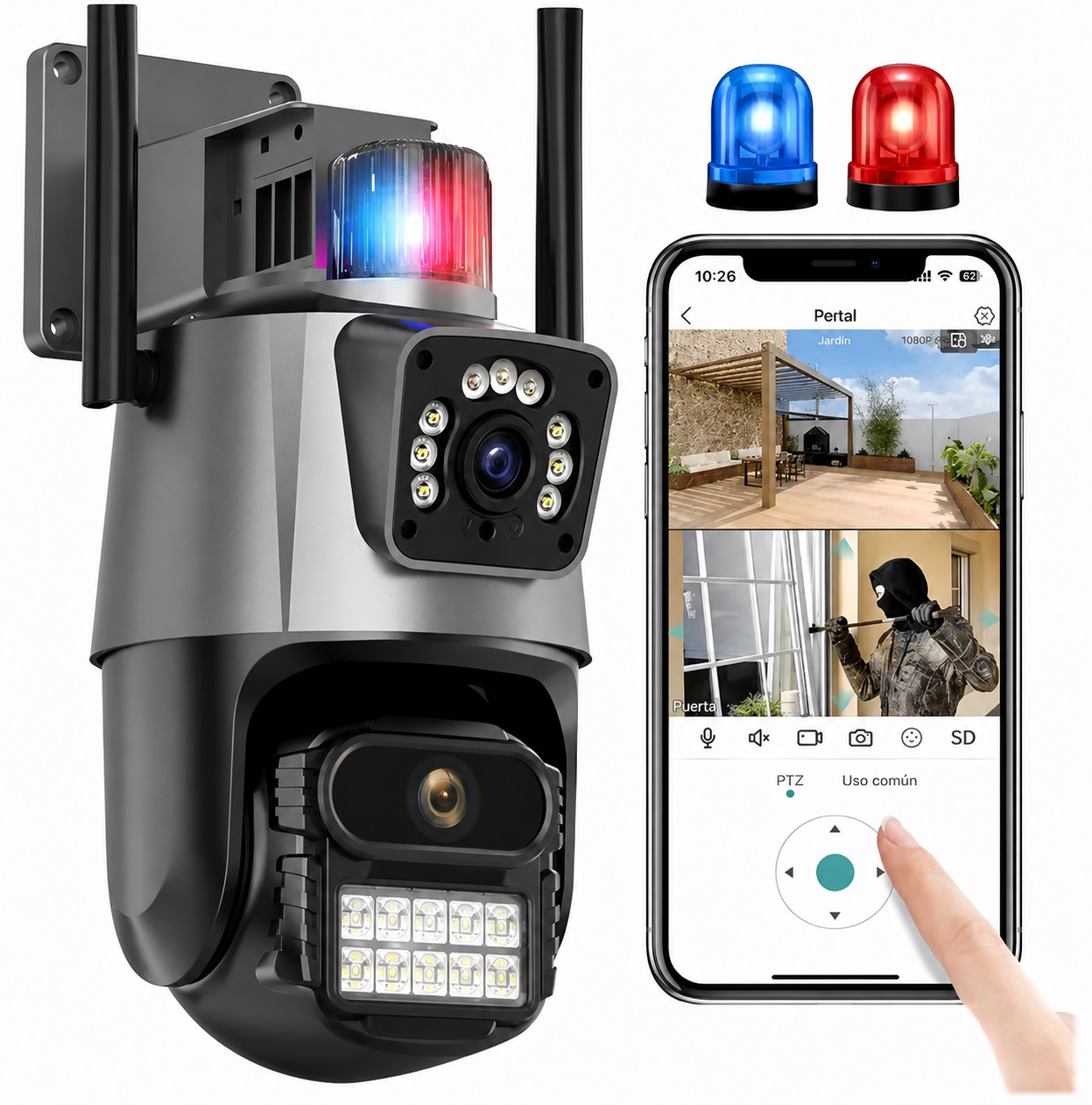 CAMARA 360 SEGURIDAD 2 LENTES
