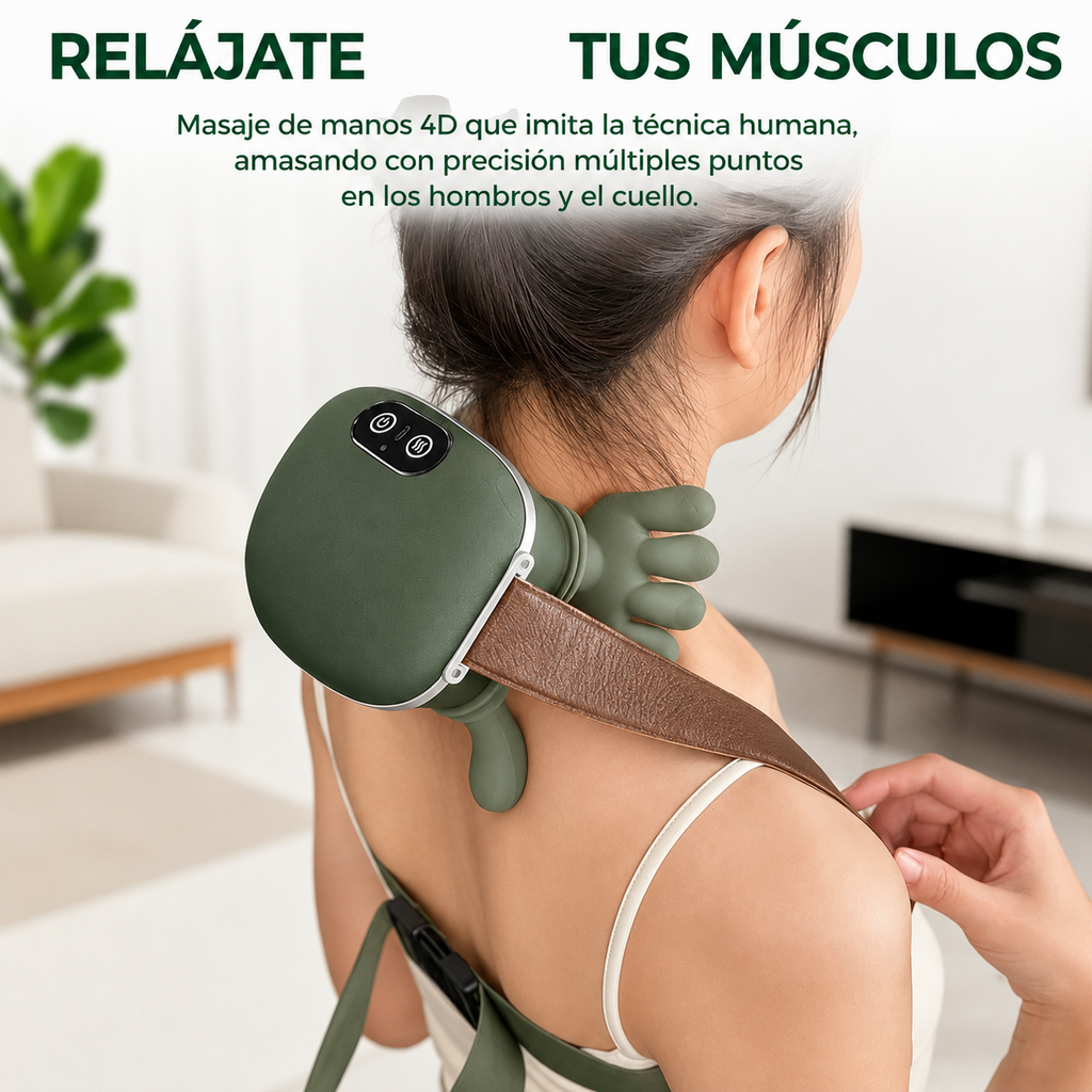 Masajeador De Cuello Con Manos Verde