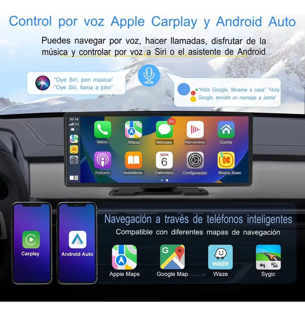 Radio Portatil pantalla 10" carplay