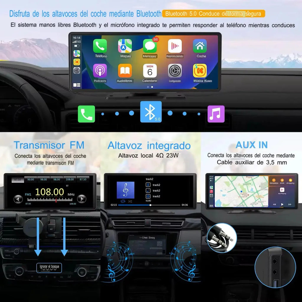 Radio Portatil pantalla 10" carplay