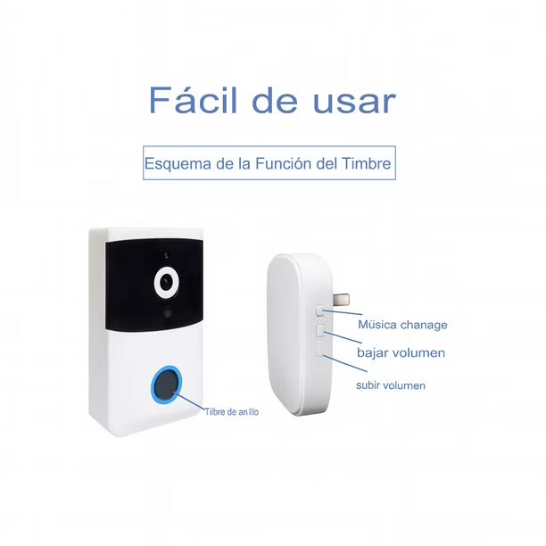 Timbre Inalámbrico Con Cámara Hd Y Wifi